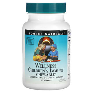 Source Naturals, Wellness, Children's Immune Chewable, Delicious Berry, 30 Wafers