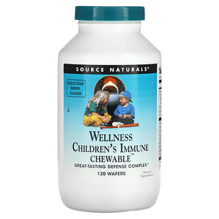 Source Naturals, Wellness Children's Immune, жевательные таблетки, со вкусом ягод, 120 вафель