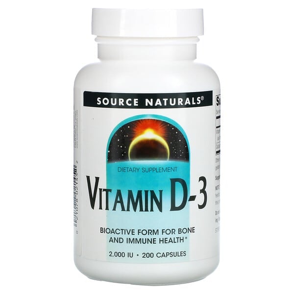 Source Naturals, Vitamina D3, 2000 UI, 200 cápsulas