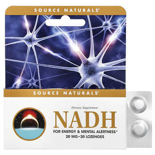 Source Naturals, NADH, 20 мг, 30 сублингвальных таблеток