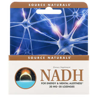 Source Naturals, ثنائي نوكليوتيد النيكوتين والأدنين المختزل، 20 ملغم، 30 حبة تحت اللسان