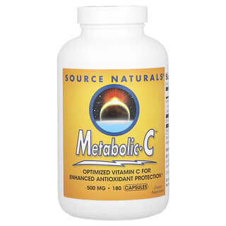 Source Naturals, C Metabólico, 500 mg, 180 Cápsulas