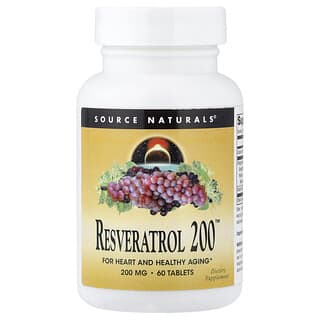 سورس ناتورالز‏, Resveratrol 200 ™ ، 200 ملجم ، 60 قرصًا