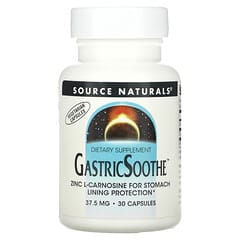 Source Naturals‏, GastricSoothe, מכיל 37.5 מ“ג, 30 כמוסות