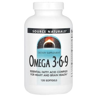 Source Naturals, Oméga 3-6-9, 120 capsules à enveloppe molle