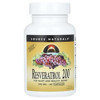 Source Naturals, Resveratrol 200™（レスベラトロール200）、200mg、60粒