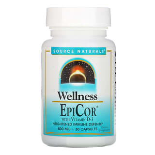 Source Naturals, Wellness, EpiCor с витамином D-3, 500 мг, 30 капсул