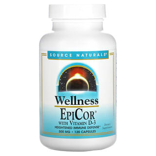 Source Naturals, EpiCor с витамином D-3, 500 мг, 120 капсул