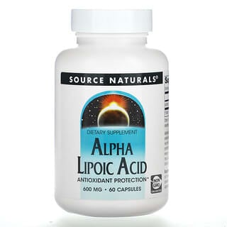 Source Naturals, Acide alpha-lipoïque, 600 mg, 60 capsules