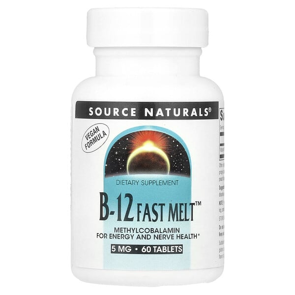Source Naturals B-12 Fast Melt™, 5 mg, 60 Tablets