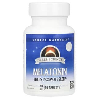 Source Naturals‏, Sleep Science®‎, מלטונין, 10 מ"ג, 60 טבליות