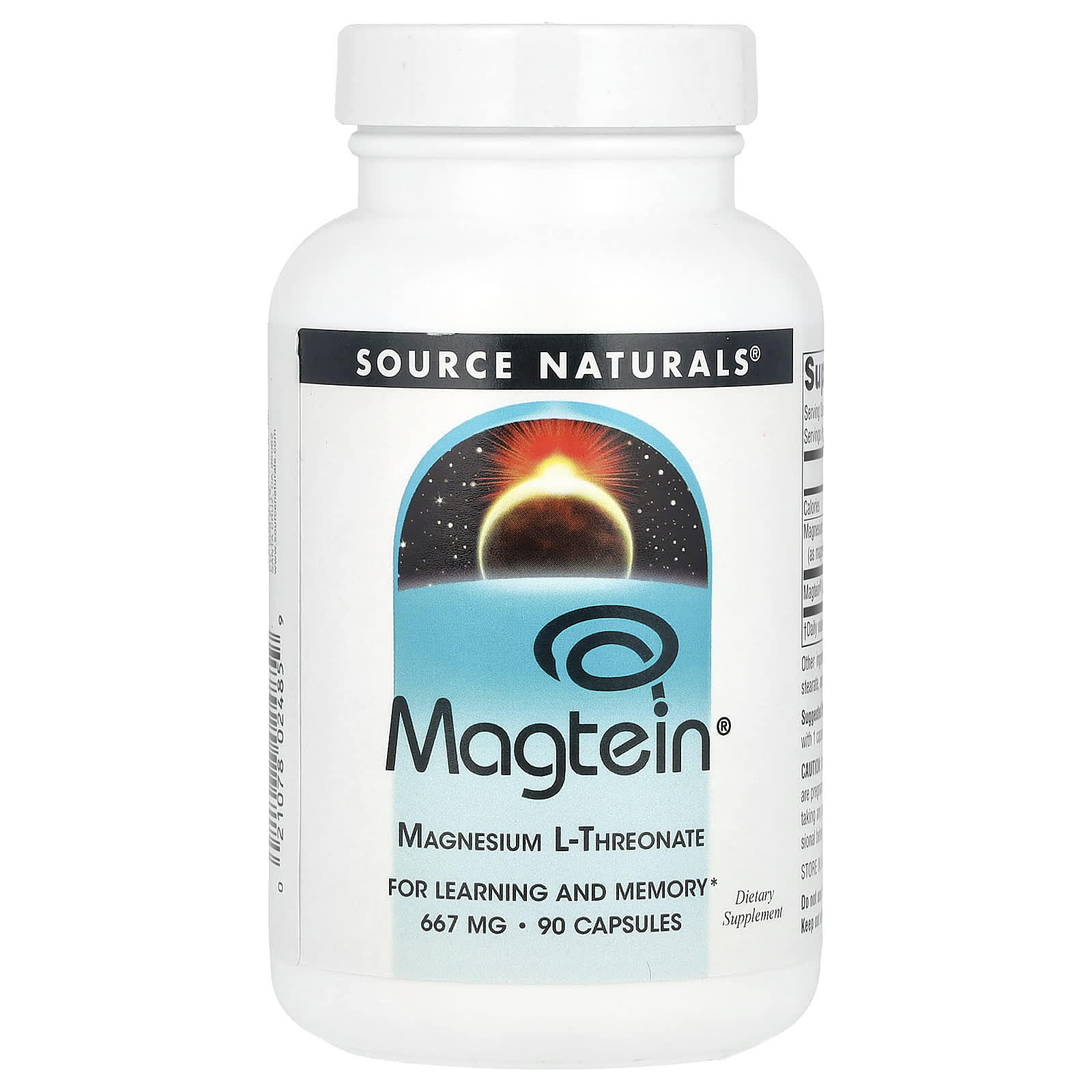 Source Naturals, Magtein, Magnesium LThreonate, 667 mg, 90 Cápsulas