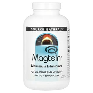 سورس ناتورالز‏, Magtein، ل-ثريونات المغنيسيوم، 667 ملجم، 180 كبسولة نباتية