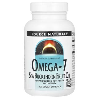 Source Naturals, Omega-7, olej z owoców rokitnika, 120 wegańskich miękkich kapsułek