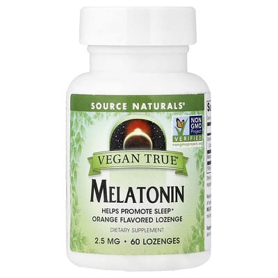 Source Naturals, Vegan True Melatonin, Orange Flavor, 60 Tablets