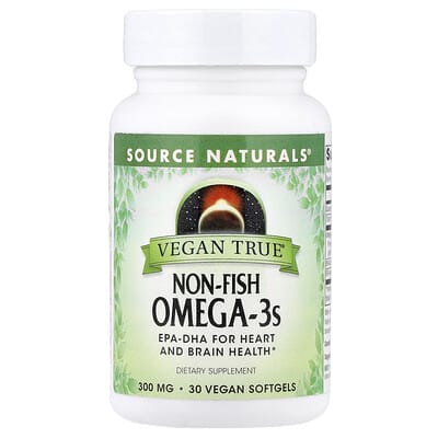 Source Naturals, Vegan True®, Non-Fish Omega-3s, 300 mg, 30 Vegan Softgels