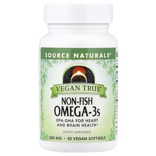 Source Naturals, Vegan True®, Non-Fish Omega-3s, 300 mg, 30 Vegan Softgels