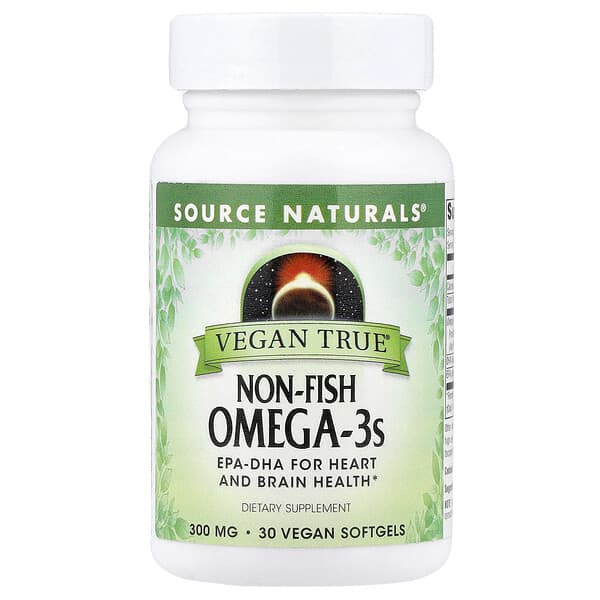Source Naturals Vegan True®, Non-Fish Omega-3s, 300 mg, 30 Vegan Softgels