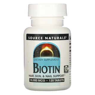 Source Naturals, Биотин, 10000 мкг, 120 таблеток