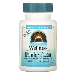 Source Naturals, Wellness Transfer Factor, Kapseln zur Unterstützung des Immunsystems, 125 mg, 60 pflanzliche Kapseln
