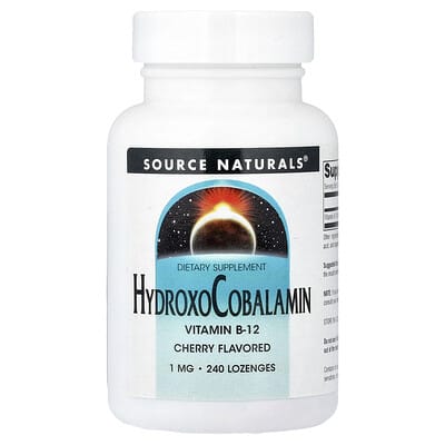 Source Naturals, Hydroxocobalamin, Cherry Flavor, 1 mg, 240 Lozenges