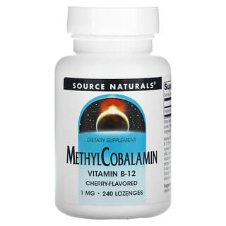 Source Naturals, МетилКобаламин, С вишневым вкусом Под язык, 1 мг, 240 таблеток