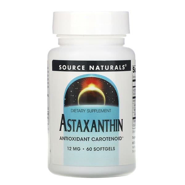Source Naturals, Astaxantina, 12 mg, 60 cápsulas blandas