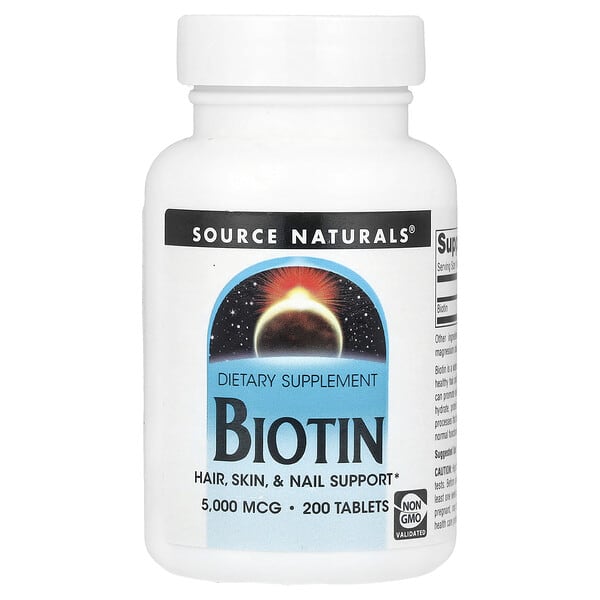 Biotin, 5,000 mcg, 200 Tablets