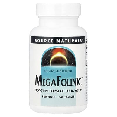 Source Naturals, MegaFolinic™, 800 mcg, 240 Tablets