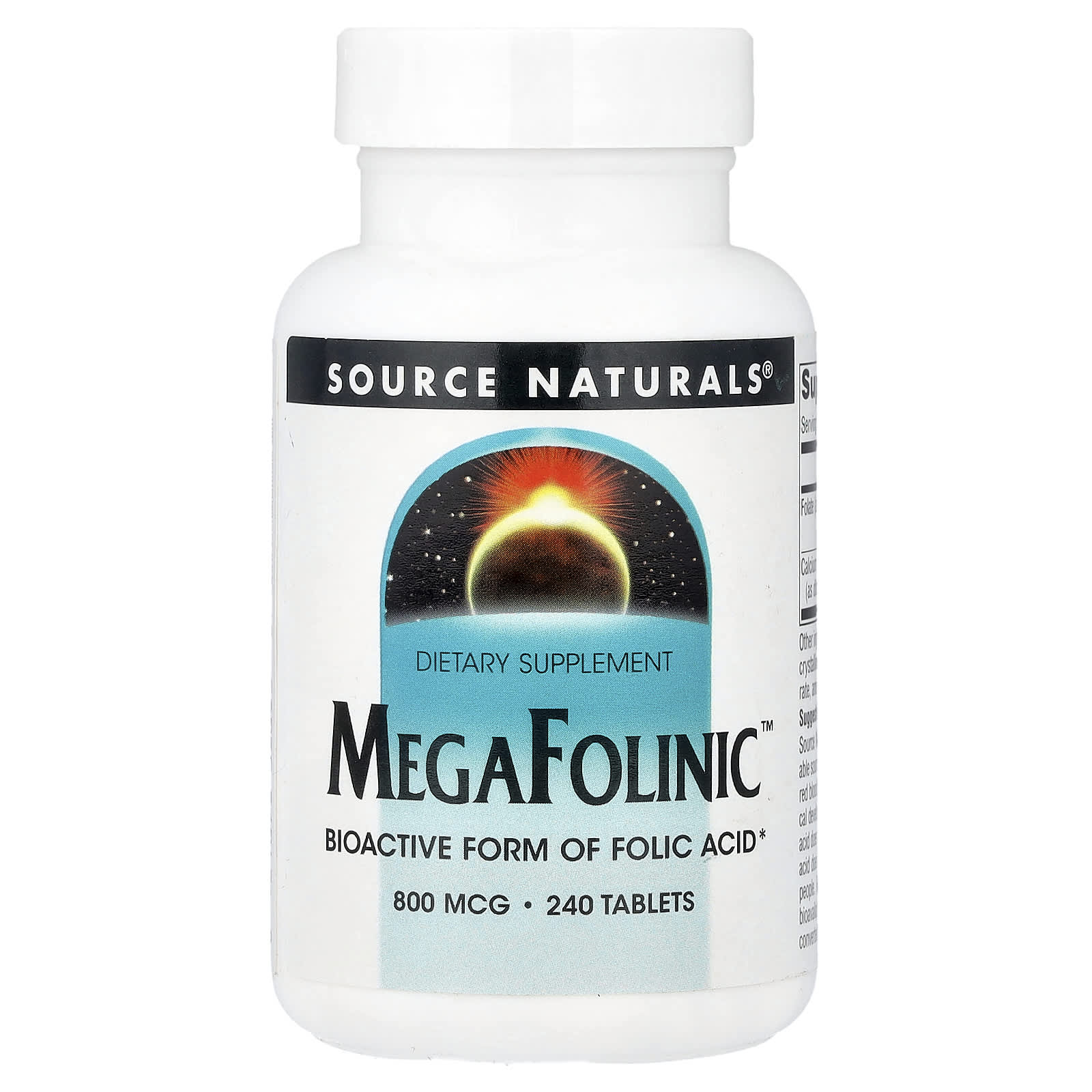 Source Naturals, MegaFolinic™, 800 мкг, 240 таблеток