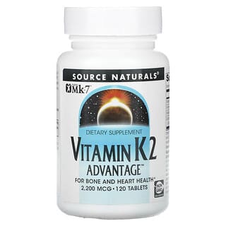 Source Naturals, Vitamine K2, 2200 µg, 120 comprimés