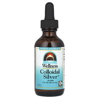 سورس ناتورالز‏, Wellness Colloidal Silver ™ ، 45 جزء في المليون ، أونصتان سائلتان (59.14 مل)