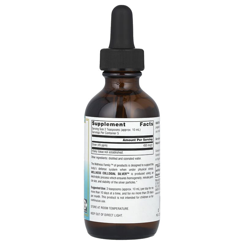 コロイダルシルバー 高濃度 2000ppm 59ml Wellness（ウェルネス）、Colloidal Silver™（コロイダルシルバー