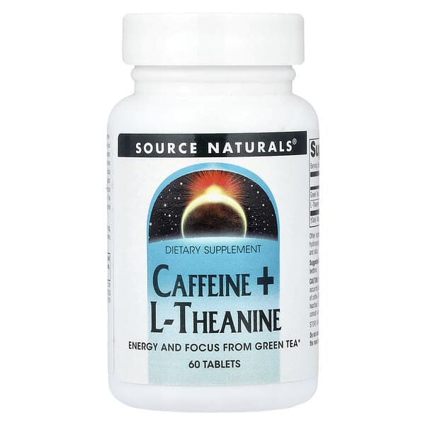 Source Naturals Caffeine + L-Theanine, 60 Tablets