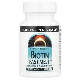 Source Naturals, Biotin Fast Melt™, 10.000 mcg, 120 Tabletten