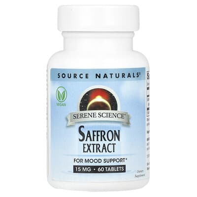Source Naturals, Serene Science®, Saffron Extract, 15 mg, 60 Tablets