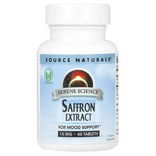 Source Naturals, Serene Science®, экстракт шафрана, 15 мг, 60 таблеток