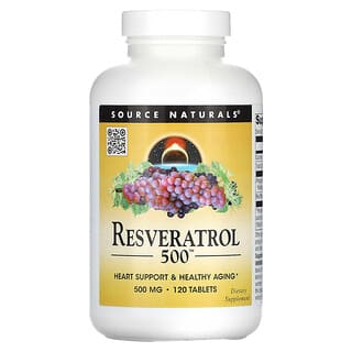 Source Naturals, Resvératrol, 500 mg, 120 comprimés