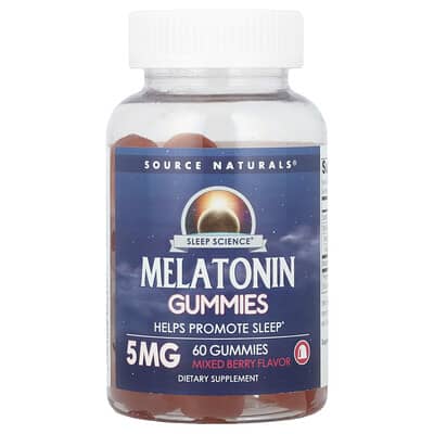 Source Naturals, Sleep Science®, Melatonin Gummies, Mixed Berry Flavor, 5 mg, 60 Gummies