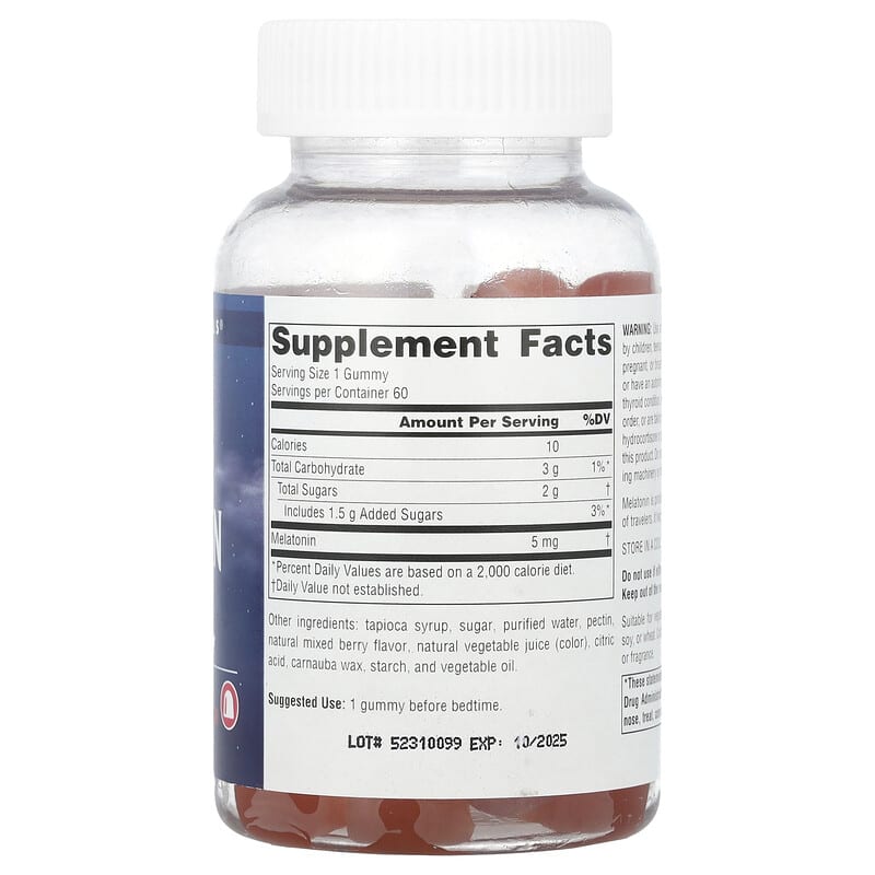 Sleep Science®、メラトニングミ、ミックスベリー、5mg、グミ60粒