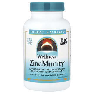 Source Naturals, Wellness ZincMunity, 50 mg, 120 вегетариански капсули