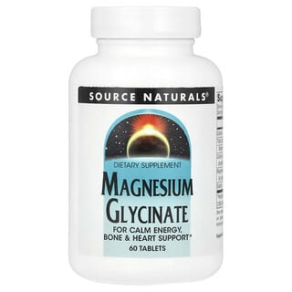 Source Naturals, Glycinate de magnésium, 60 comprimés