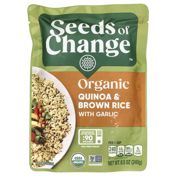 Seeds of Change, 有機，藜麥和糙米，含大蒜，8.5 盎司（240 克）