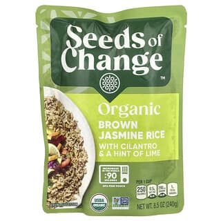 Seeds of Change, Arroz jazmín integral orgánico con cilantro y un toque de lima, 240 g (8,5 oz)