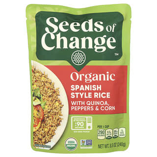 Seeds of Change, Beras Gaya Spanyol Organik dengan Quinoa, Paprika & Jagung, 240 g (8,5 ons)