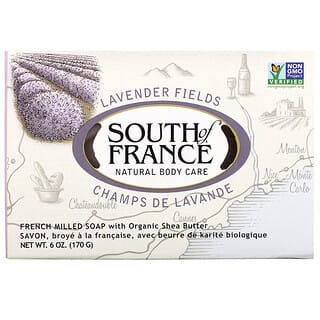 South of France, 薰衣花草有機乳木果法式手工研磨香皂，6 盎司（170 克）