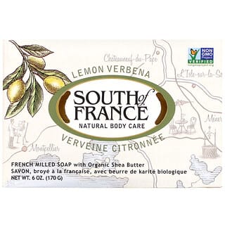South of France, 檸檬馬鞭草有機乳木果法式手工研磨香皂，6 盎司（170 克）