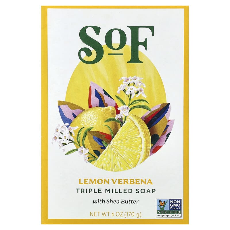 Triple Milled Bar Soap with Shea Butter, Lemon Verbena, 6 oz (170 g)