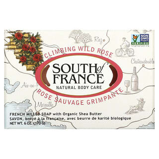 South of France, Rosal trepador silvestre, Jabón francés ovalado molido con manteca de karité orgánica, 6 oz (170 g)