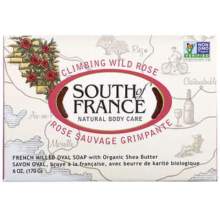 South of France, Sabonete Oval Moído Francês, Rosa Silvestre, com  Manteiga de Shea Orgânica, 6 oz (170 g)